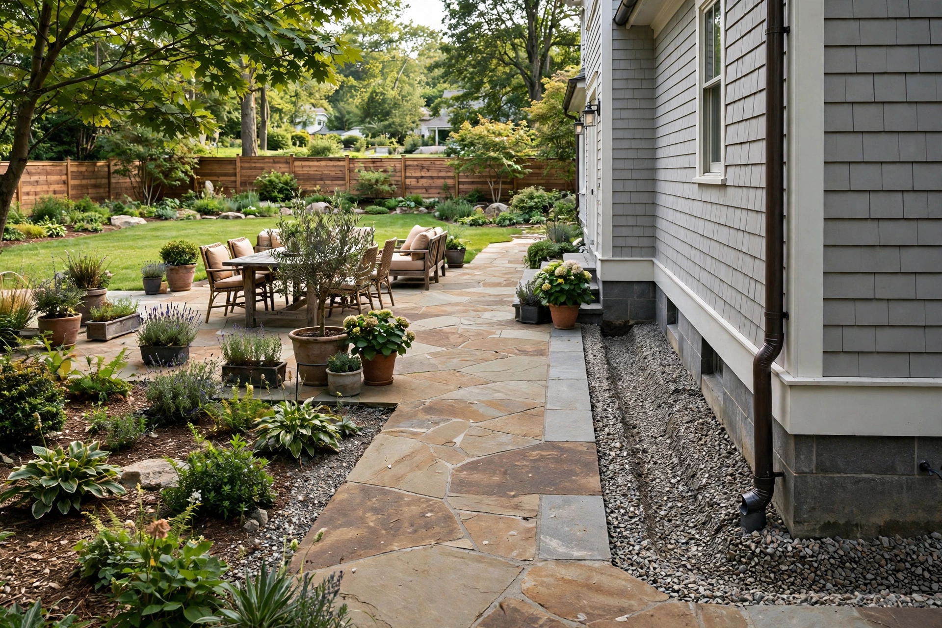 Backyard Drainage Solutions That Prevent Water Pooling Near Patios, Walkways, and Foundation Areas